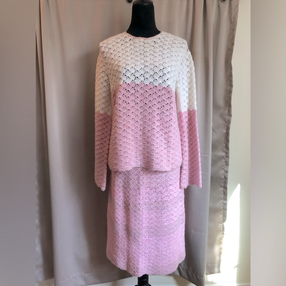 Vintage hand crochet skirt and top